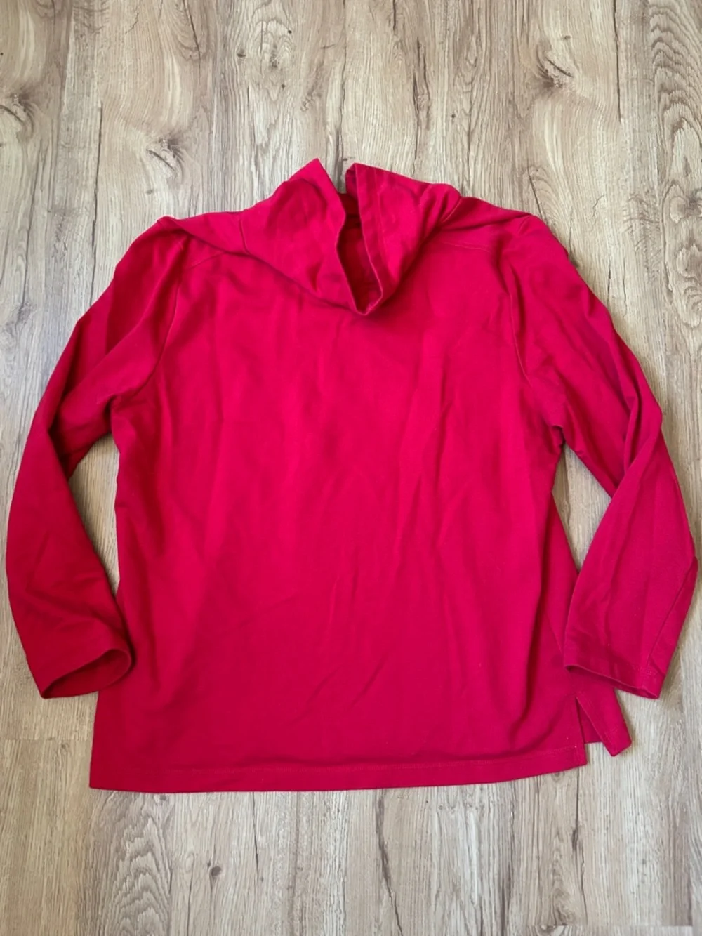 Women’s XL Karen Scott Sport Red Drawstring Cowl-Neck Pullover - Picture 5 of 5
